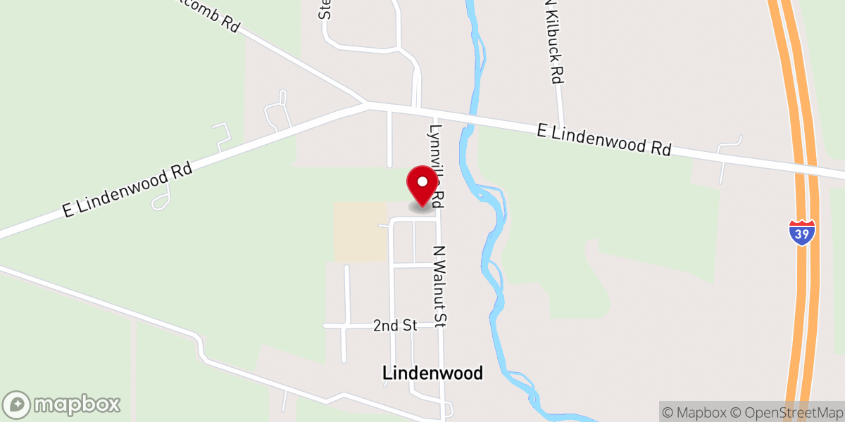 Map showing location of Lindenwood Union Church