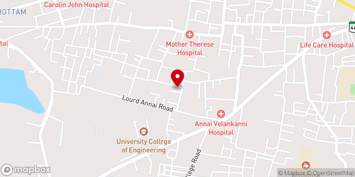 Map showing location of St. George Church, Thalavaipuram.