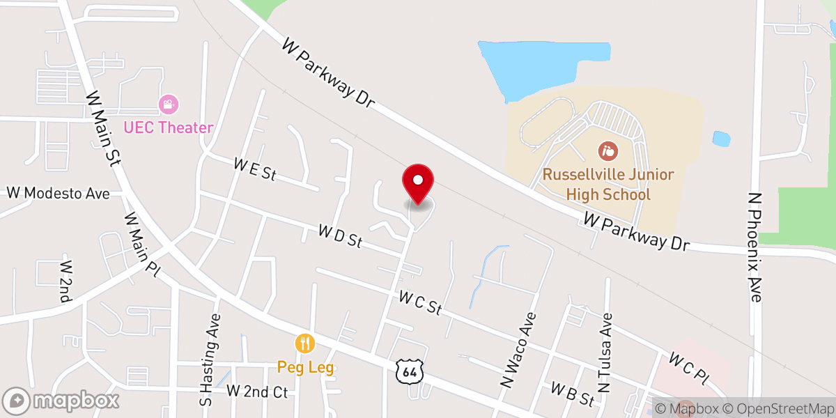 Map showing location of Saint John's Lutheran Church