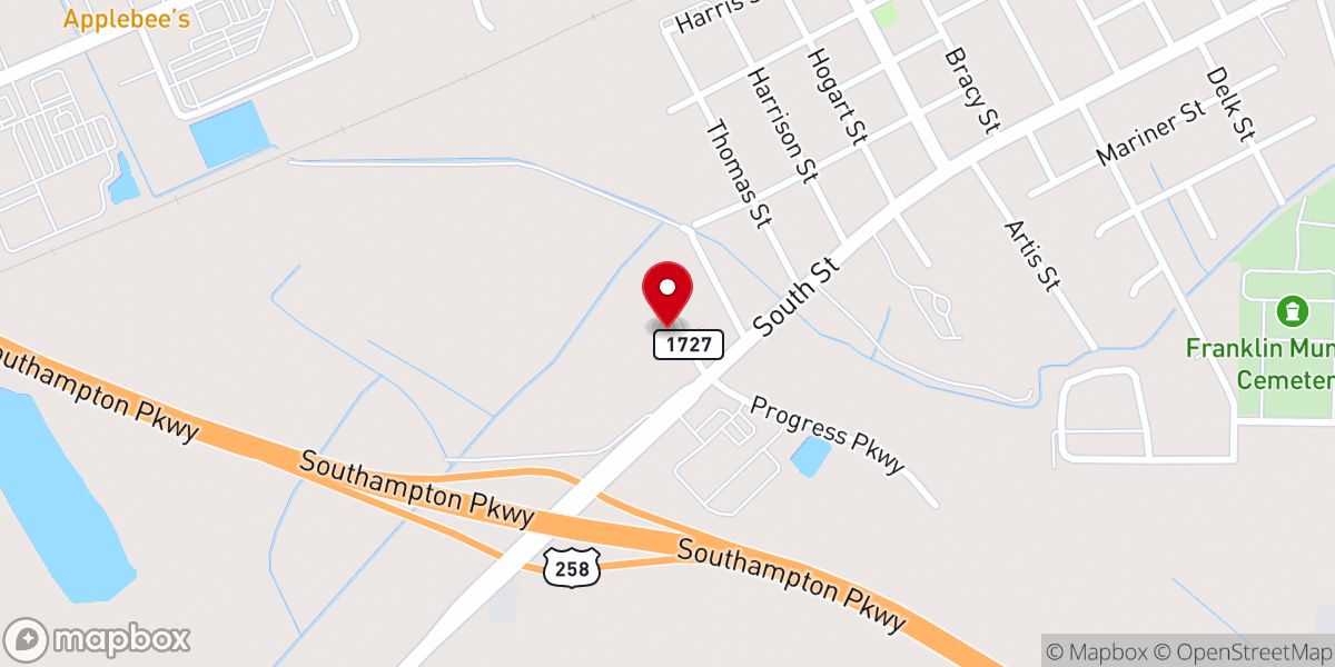 Map showing location of Old Cool Spring Baptist Church