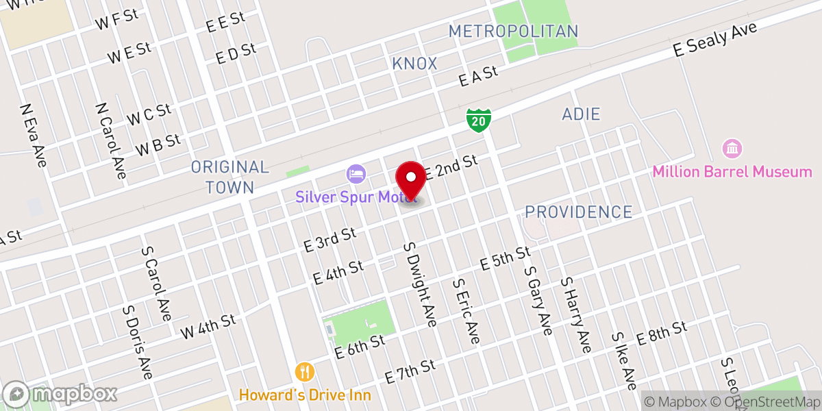 Map showing location of Third & Dwight Church of Christ