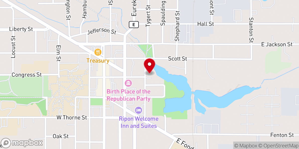 Map showing location of St Peter's Episcopal Church