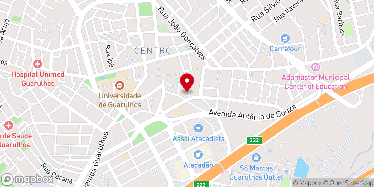 Map showing location of Igreja Presbiteriana Avivada de Guarulhos