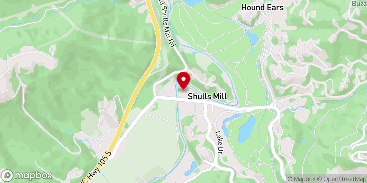Map showing location of Shulls Mills Baptist Church