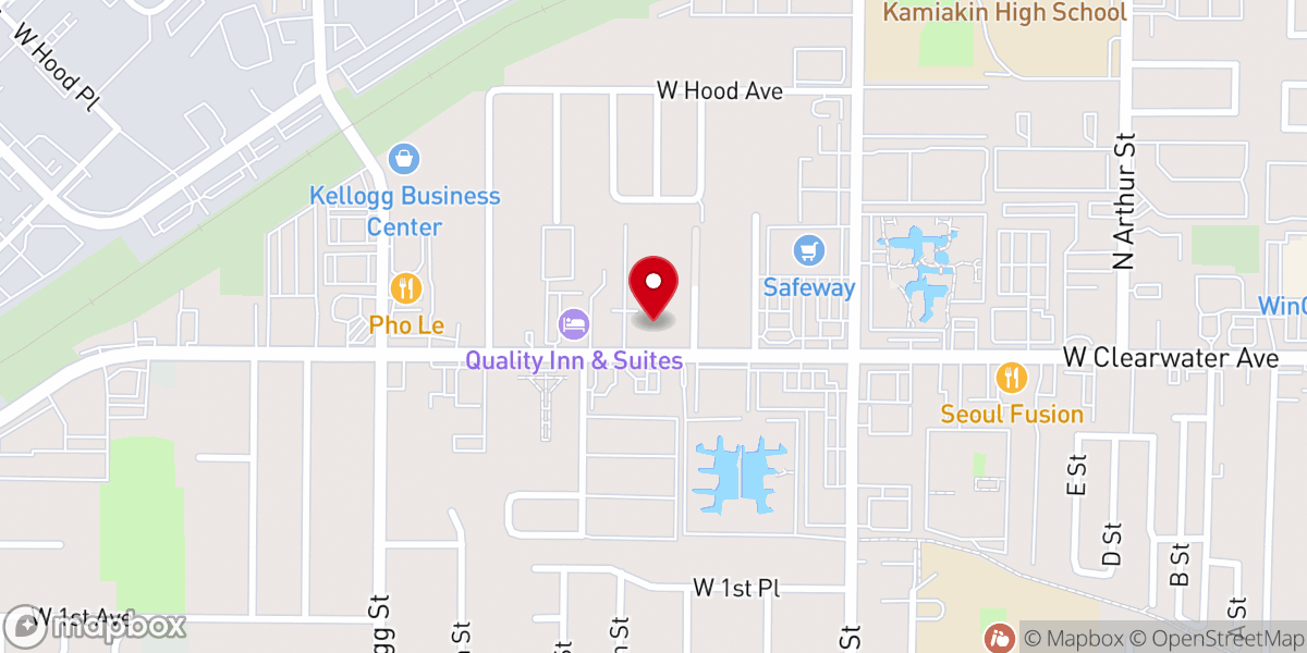 Map showing location of Clearwater Baptist Church
