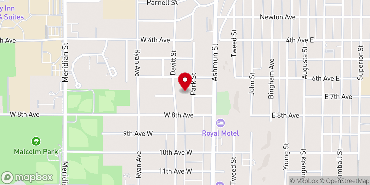 Map showing location of Faith Lutheran Church
