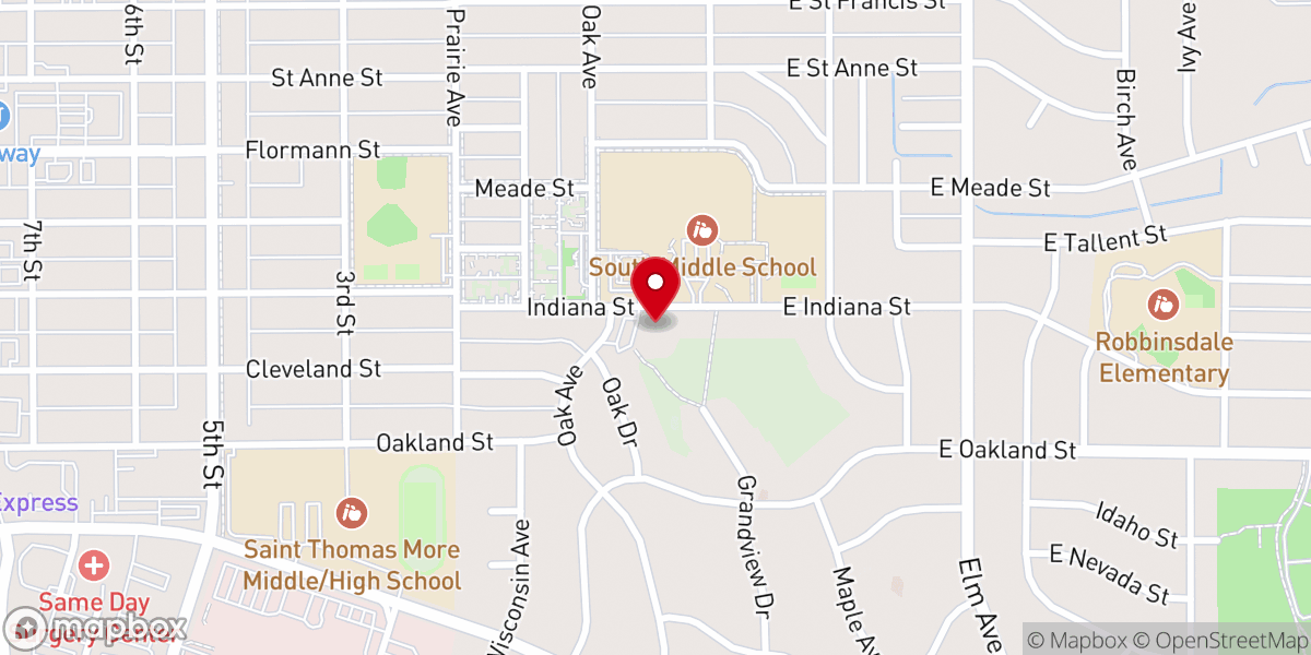 Map showing location of Faith Lutheran Church