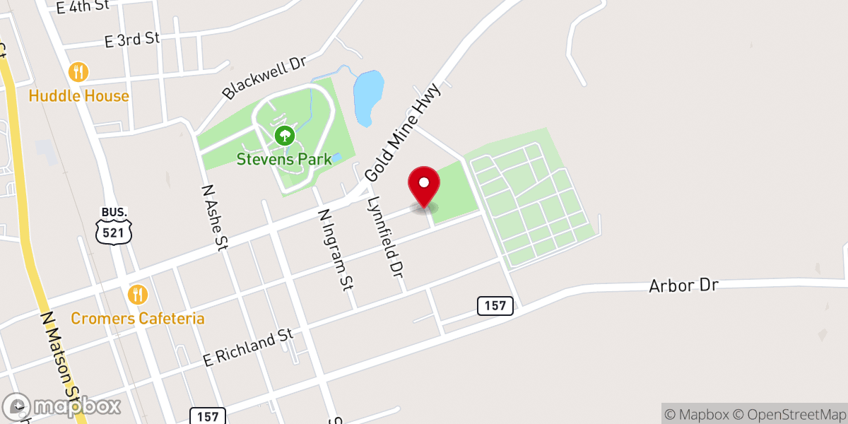 Map showing location of Mullinax Park