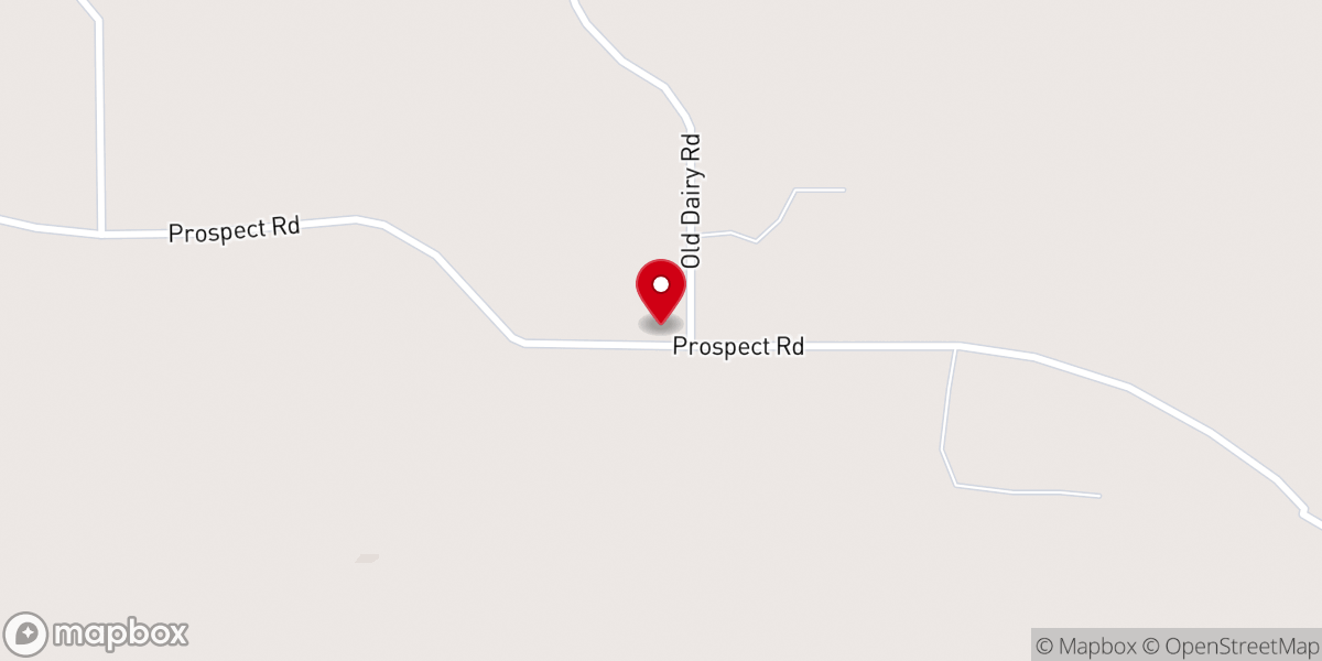 Map showing location of Prospect Baptist Church