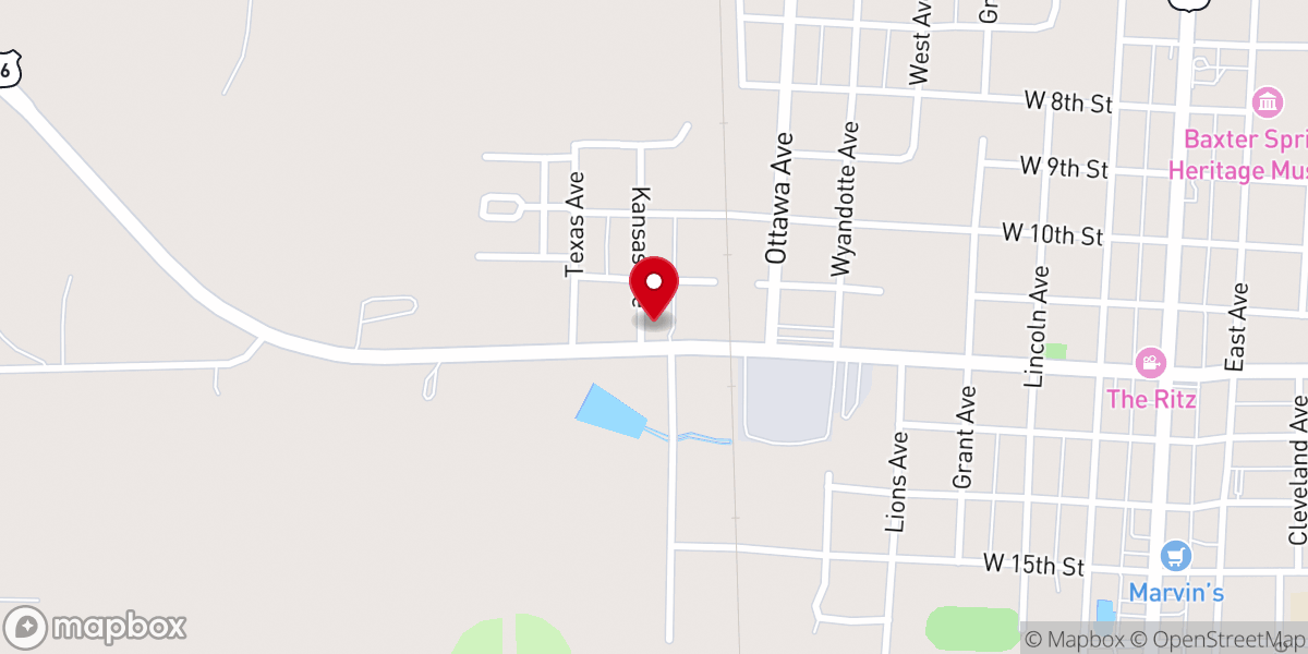 Map showing location of Fellowship Baptist Church