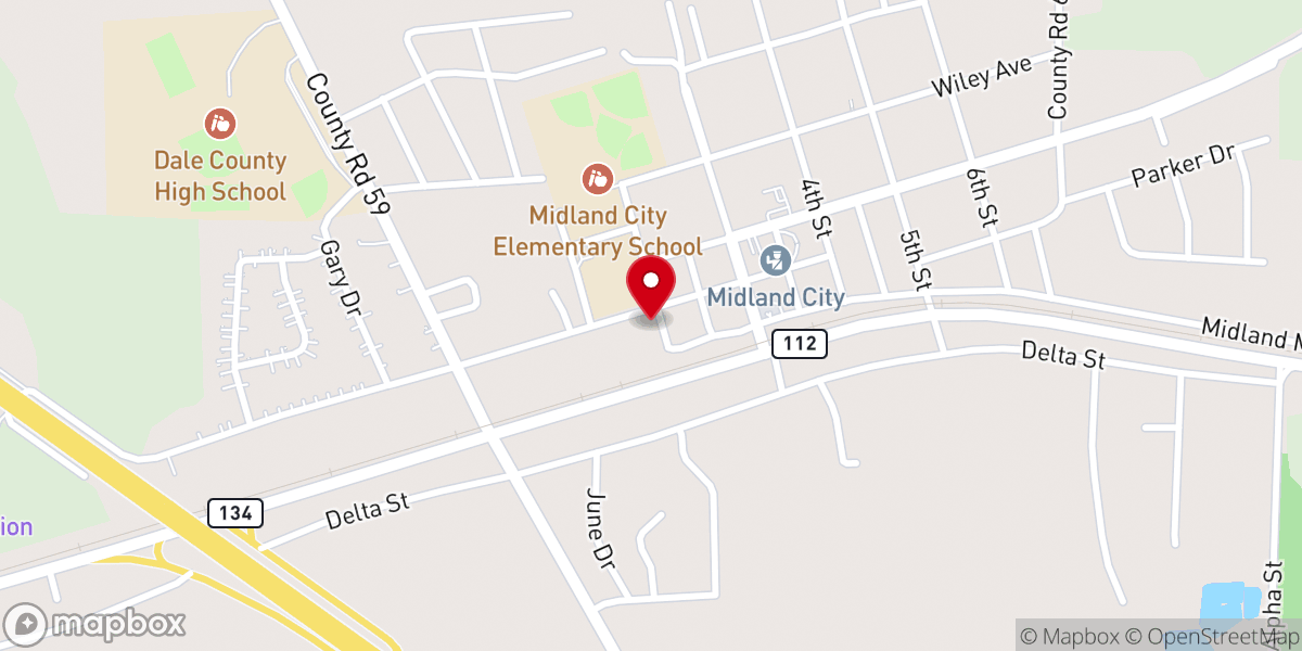 Map showing location of MIDLAND CITY BAPTIST CHURCH