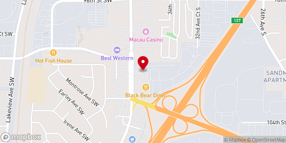 Map showing location of Good News Tacoma Church