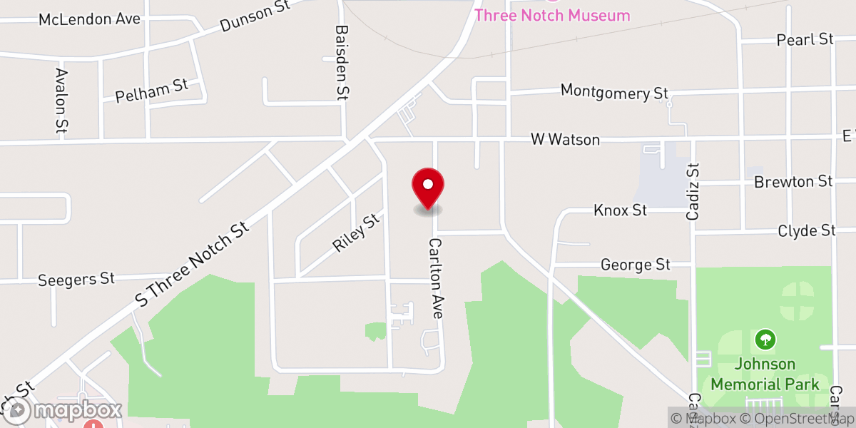 Map showing location of First Unity Missionary Baptist Church
