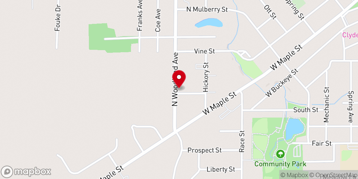 Map showing location of Gospel Hall