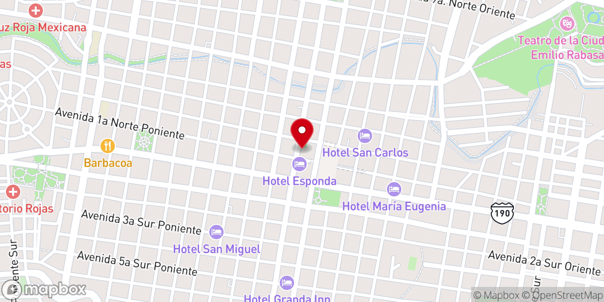 Map showing location of Templo de Santo Domingo de Guzmán
