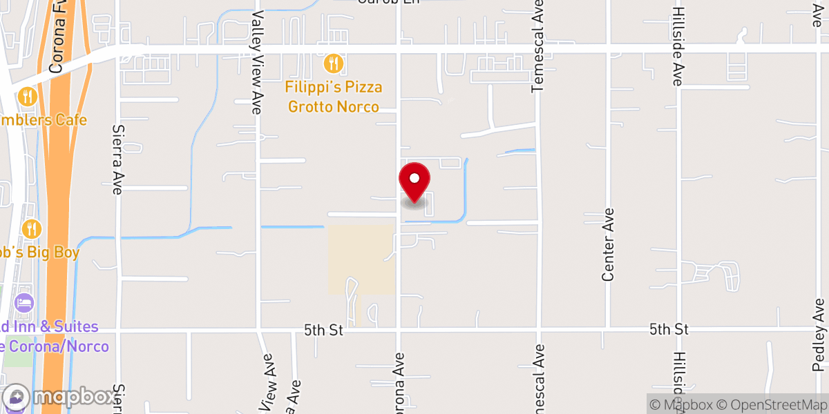Map showing location of Norco Seventh-day Adventist Church