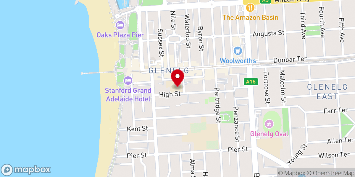Map showing location of Our Lady of Victories' Catholic Church (Glenelg Catholic Parish)