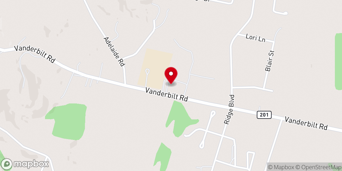 Map showing location of Connellsville Alliance Church