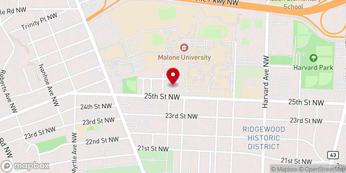 Map showing location of Cross Pointe Church