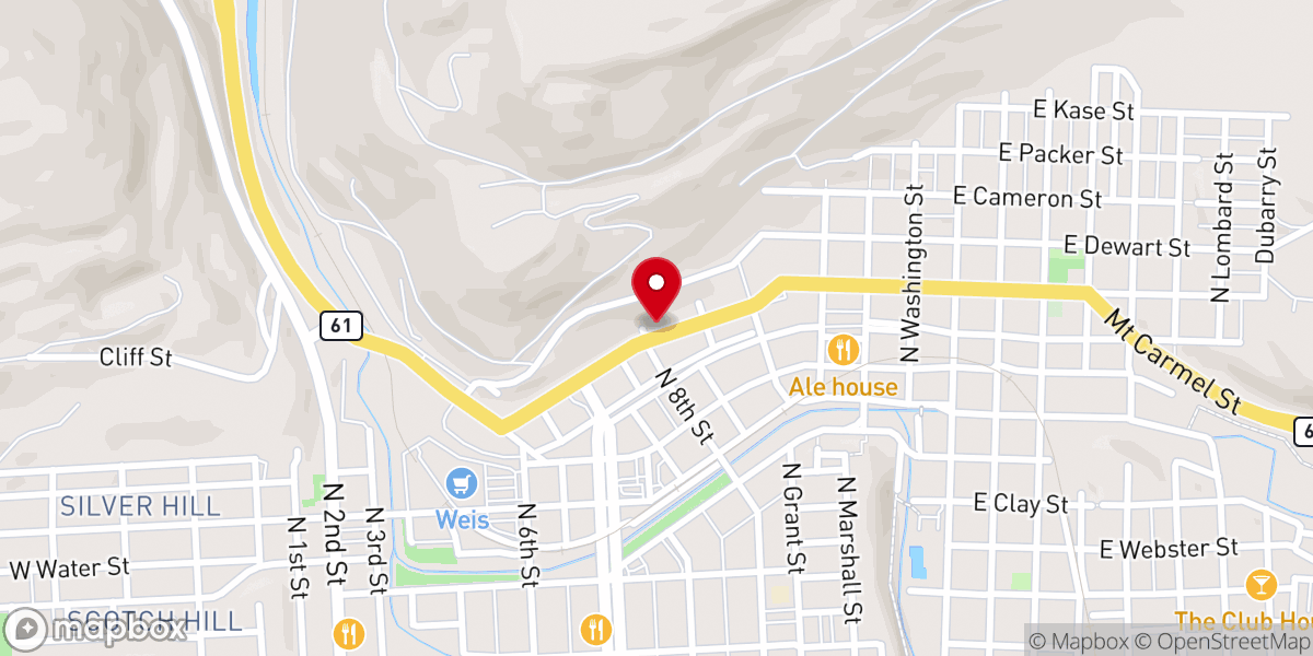 Map showing location of Shamokin Mission Seventh-day Adventist Church