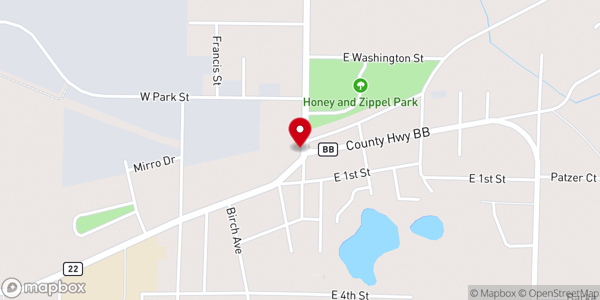 Map showing location of Saint John's Lutheran Church