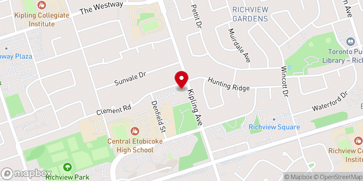 Map showing location of Richview Baptist Church