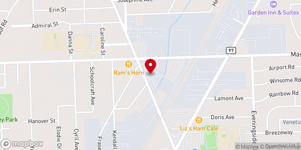 Map showing location of Vintage House Banquets & Catering