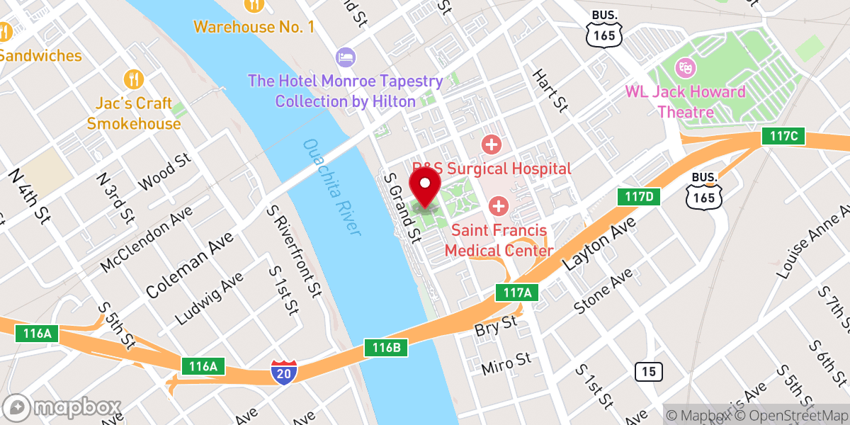 Map showing location of Ouachita Parish Clerk of Court