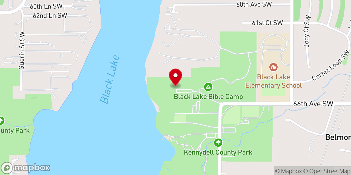 Map showing location of Black Lake Bible Camp & Retreat Center