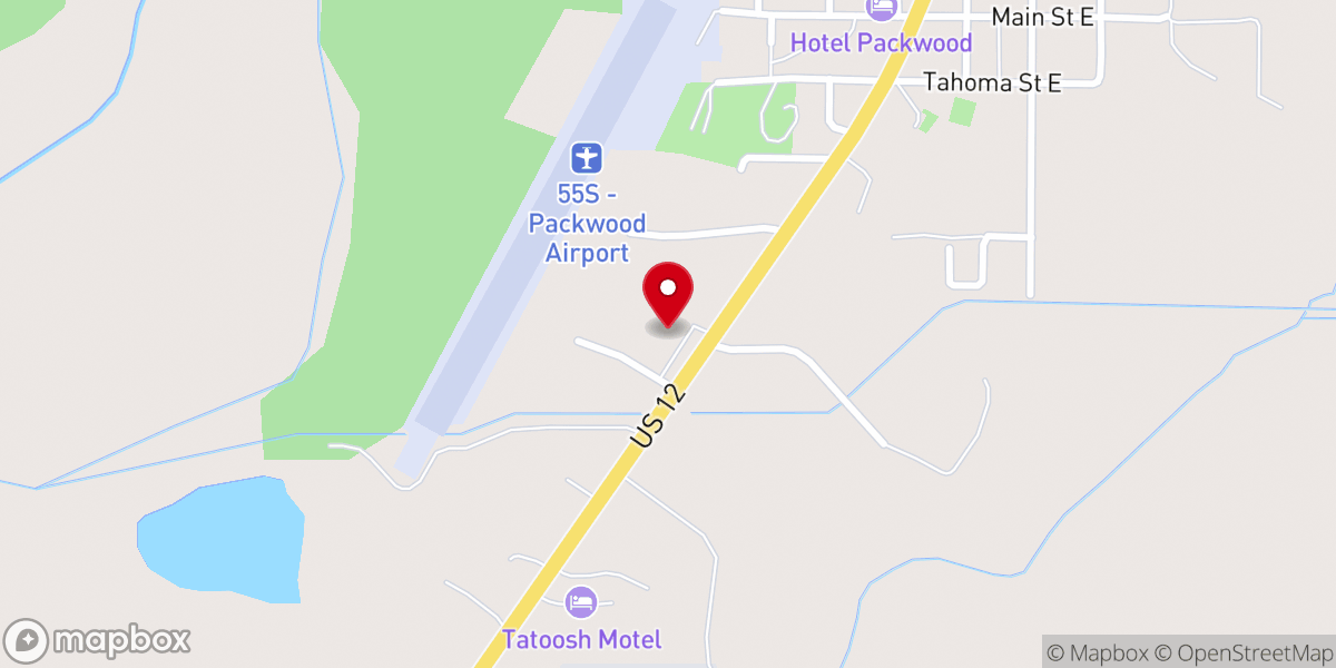 Map showing location of Packwood Community Hall