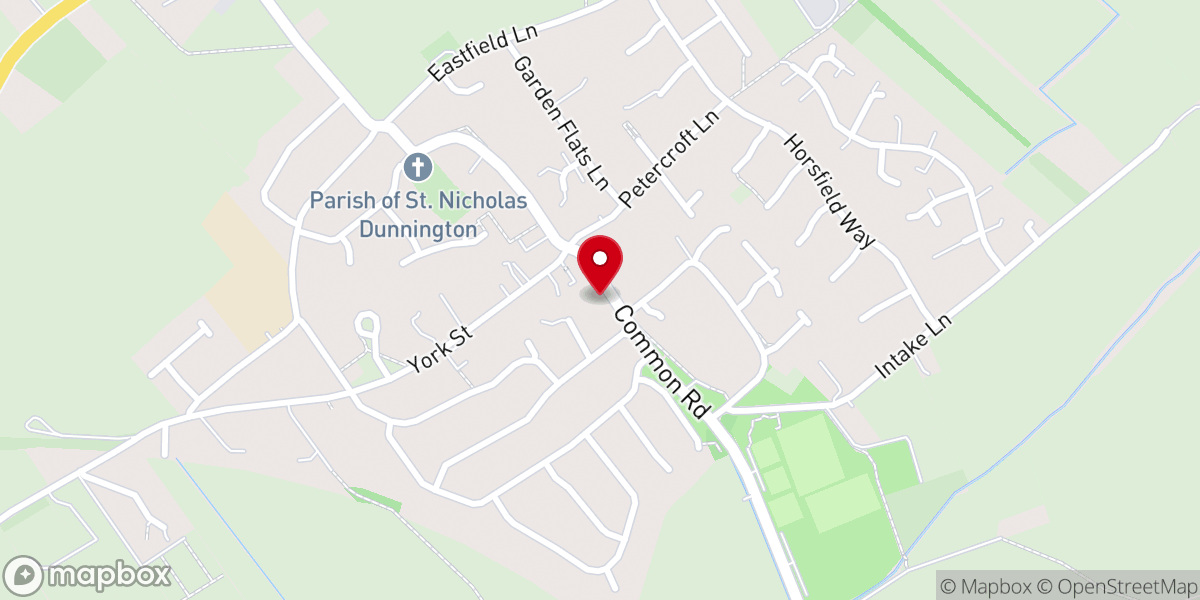Map showing location of Dunnington Methodist Church