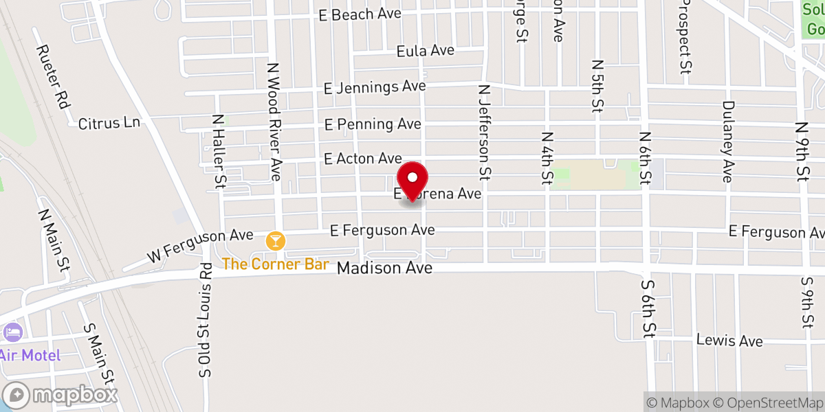 Map showing location of First Christian Church of Wood River