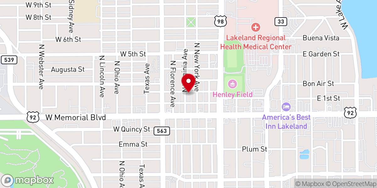 Map showing location of Church-God Gospel Tabernacle