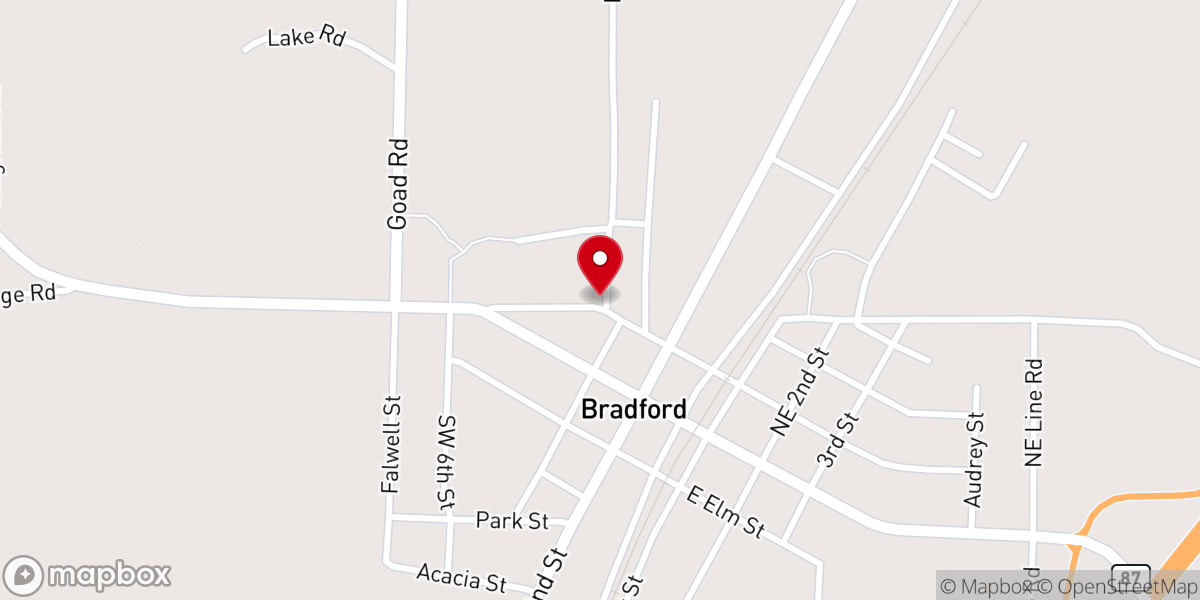 Map showing location of Bradford Methodist Church