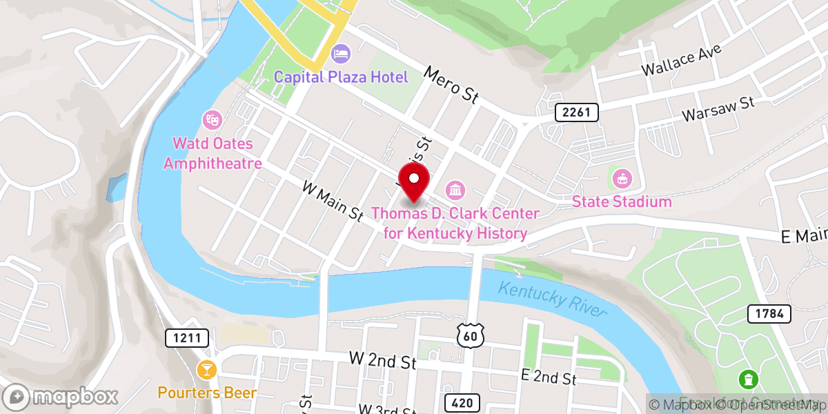 Map showing location of First Christian Church