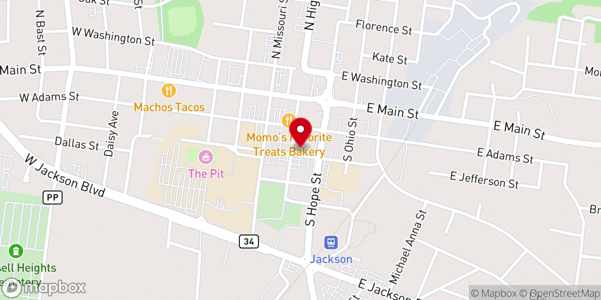 Map showing location of First Baptist Church Of Jackson