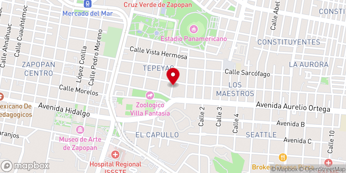 Map showing location of Iglesia Universal Cristiana.