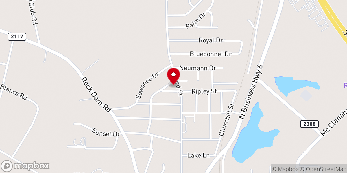 Map showing location of Ward Street Church of Christ