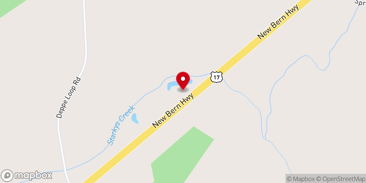 Map showing location of White Oak Community Church