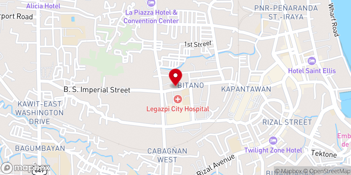 Map showing location of GCF Legazpi City