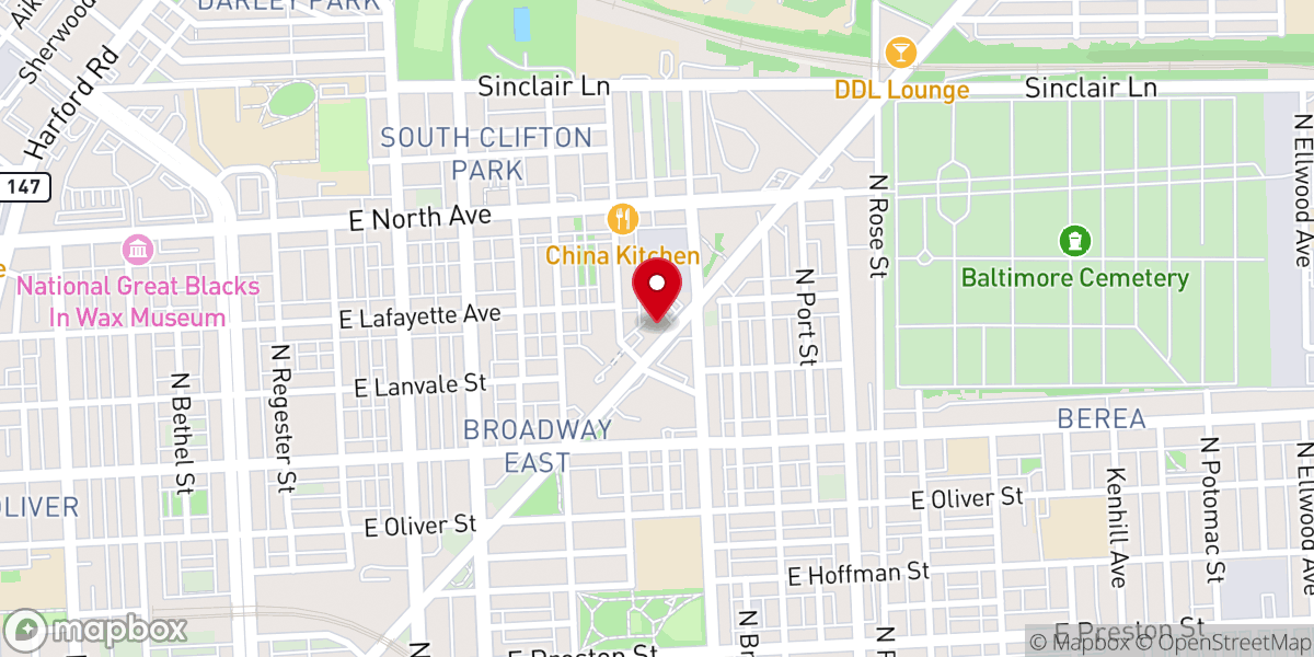 Map showing location of Winning Grace International Church