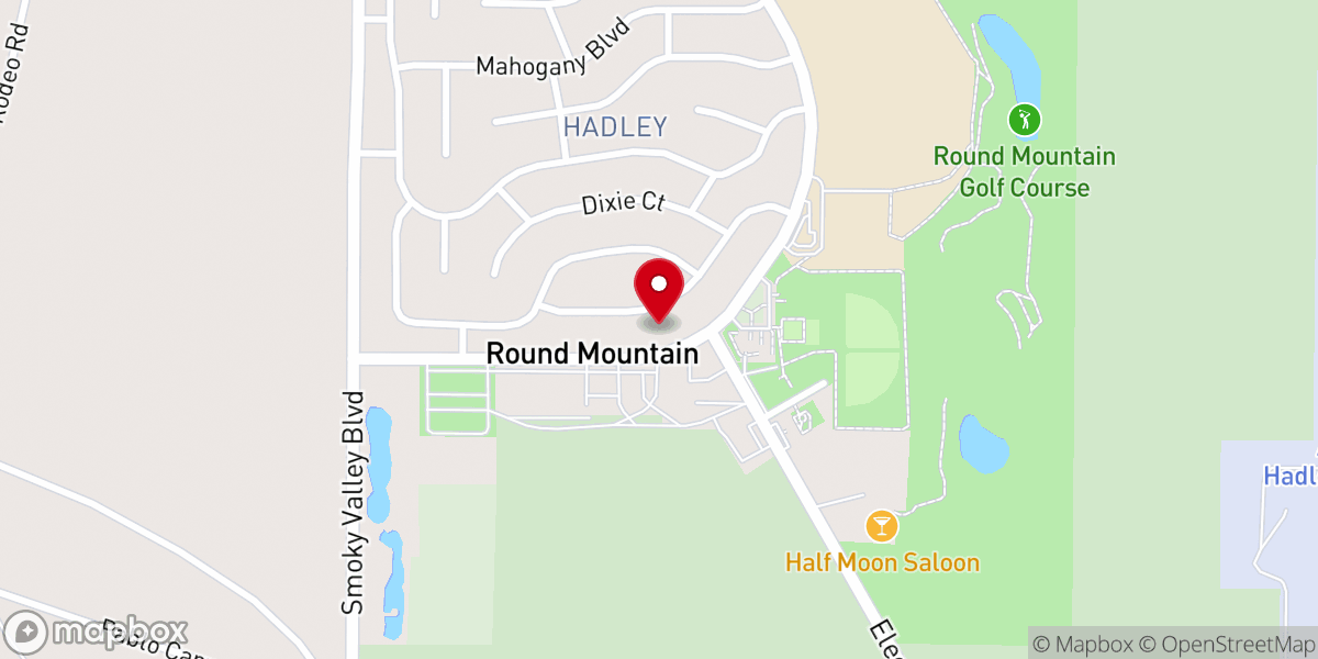 Map showing location of Round Mountain Baptist Church