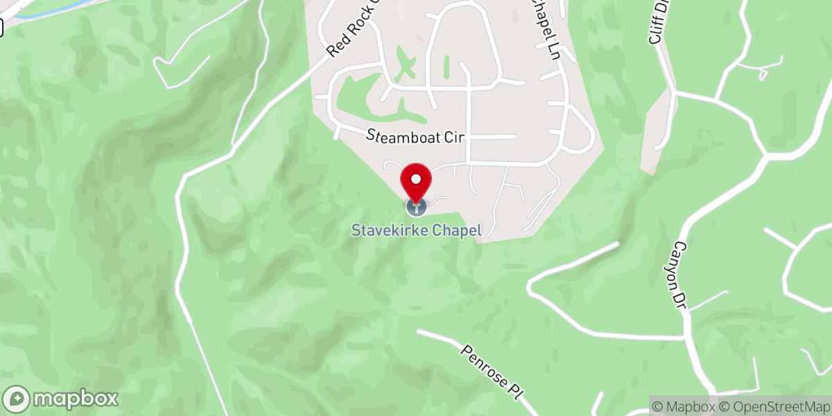 Map showing location of Stavekirke Chapel