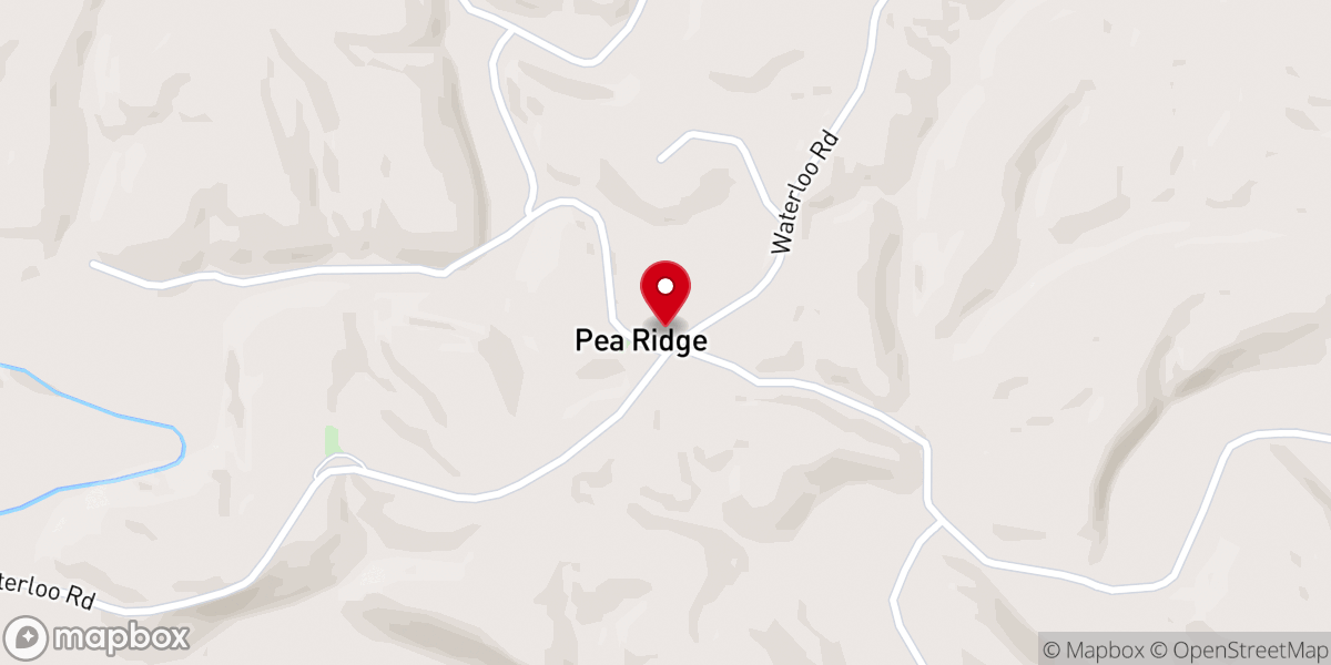Map showing location of Pea Ridge Church of Christ