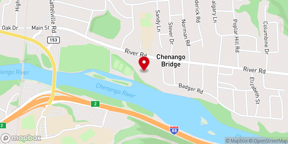 Map showing location of First United Methodist Church of Chenango Bridge, NY