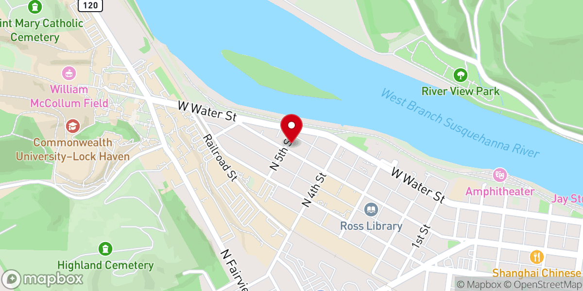 Map showing location of Newman Campus Ministries