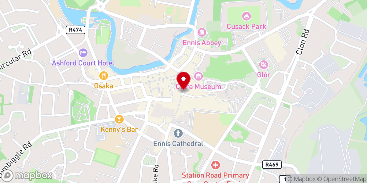 Map showing location of Brogan's