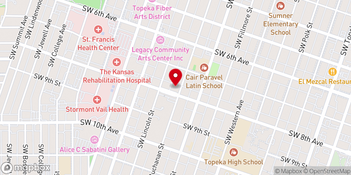 Map showing location of Trinity Evangelical Lutheran Church