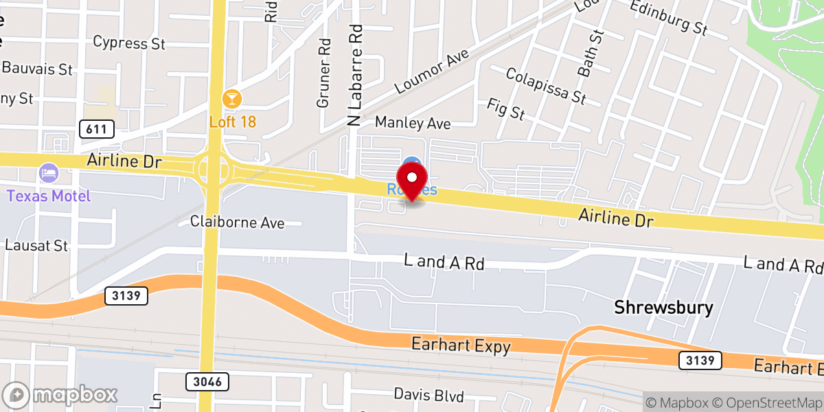 Map showing location of Iglesia Celebration - Metairie Campus