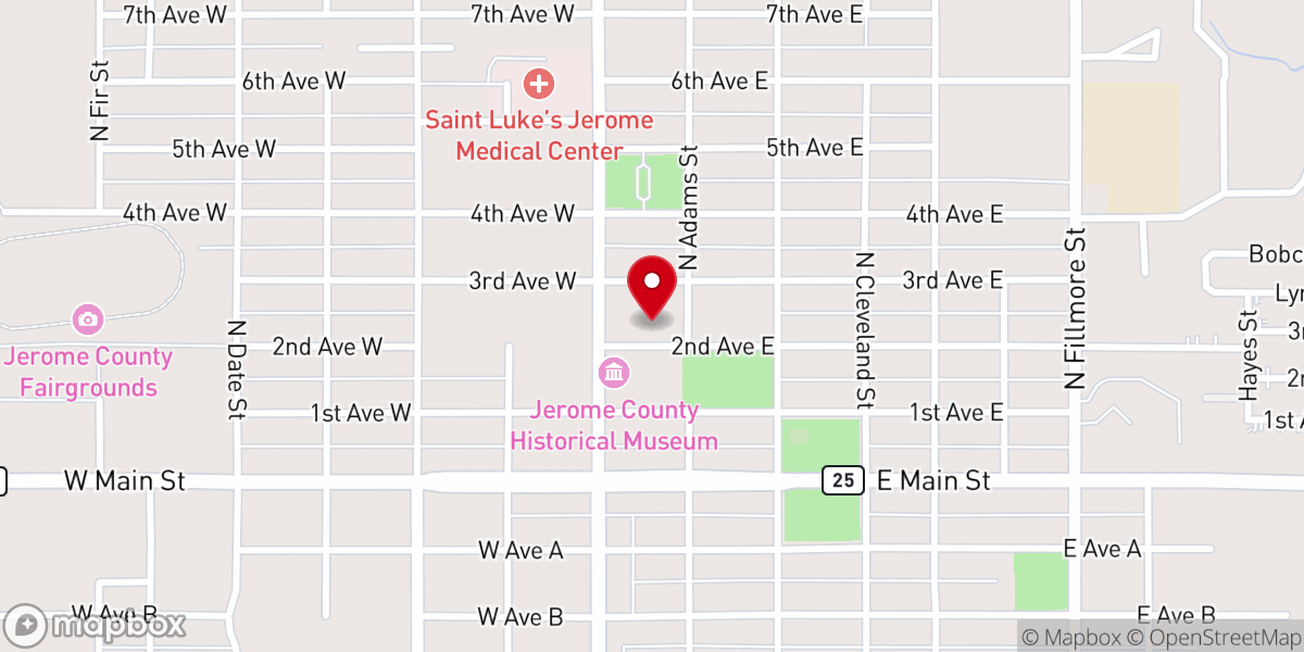 Map showing location of Jerome Bible Baptist Church